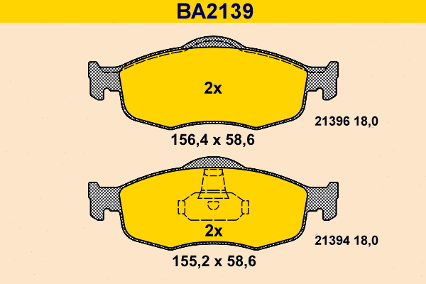 BA2139 BARUM Комплект тормозных колодок, дисковый тормоз (фото 1)