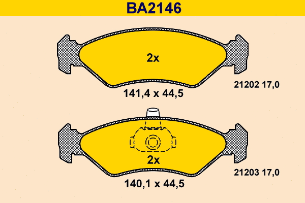 BA2146 BARUM Комплект тормозных колодок, дисковый тормоз (фото 1)