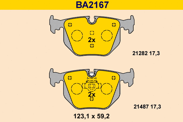 BA2167 BARUM Комплект тормозных колодок, дисковый тормоз (фото 1)