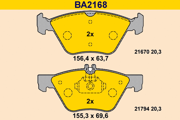 BA2168 BARUM Комплект тормозных колодок, дисковый тормоз (фото 1)