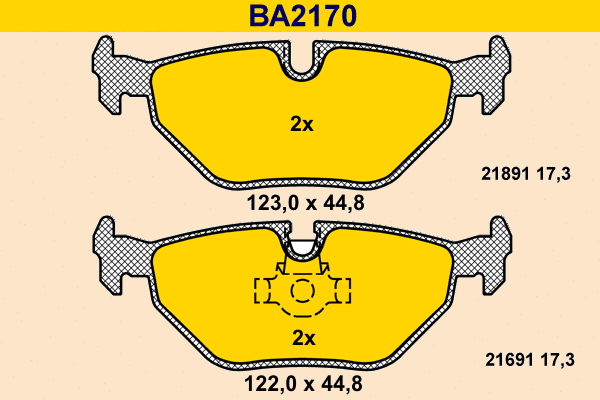 BA2170 BARUM Комплект тормозных колодок, дисковый тормоз (фото 1)