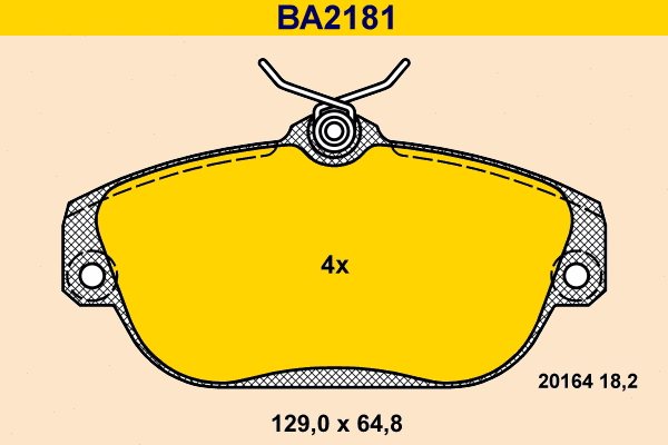 BA2181 BARUM Комплект тормозных колодок, дисковый тормоз (фото 1)