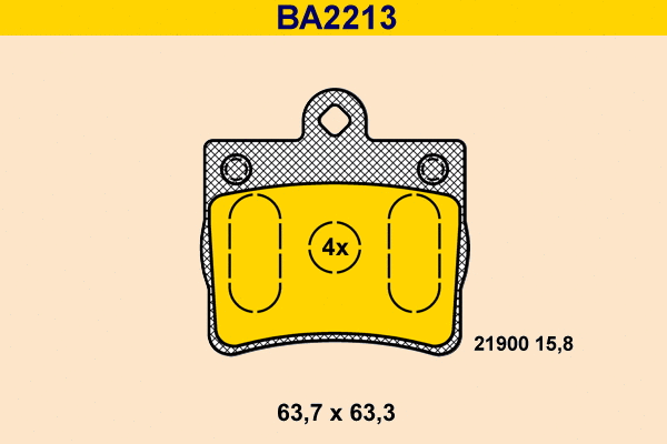 BA2213 BARUM Комплект тормозных колодок, дисковый тормоз (фото 1)