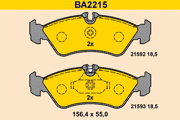 BA2215 BARUM Комплект тормозных колодок, дисковый тормоз (фото 1)