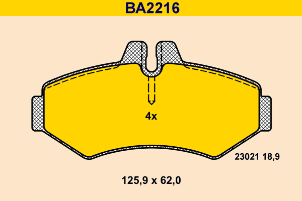 BA2216 BARUM Комплект тормозных колодок, дисковый тормоз (фото 1)