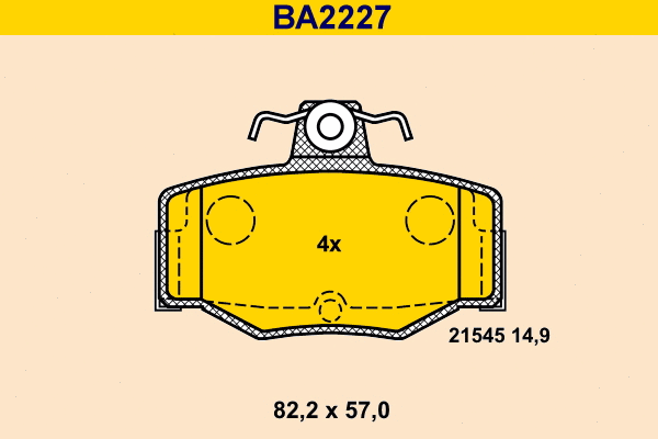 BA2227 BARUM Комплект тормозных колодок, дисковый тормоз (фото 1)