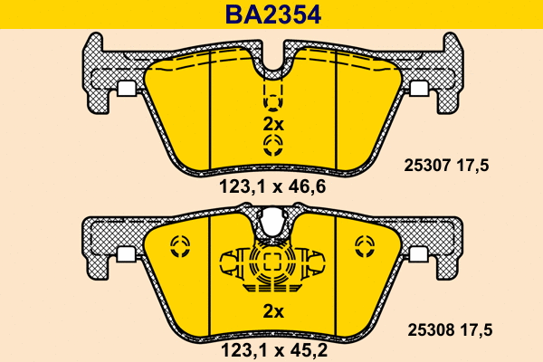BA2354 BARUM Комплект тормозных колодок, дисковый тормоз (фото 1)