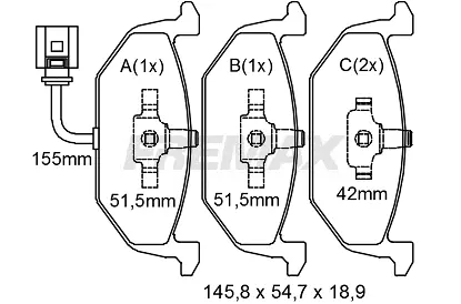 FBP-1072 FREMAX Комплект тормозных колодок, дисковый тормоз (фото 2)