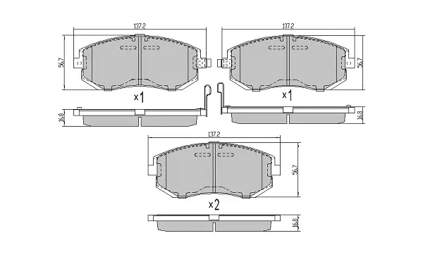 FBP-1627 FREMAX Комплект тормозных колодок, дисковый тормоз (фото 1)