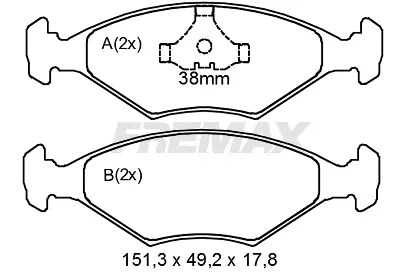 FBP-2042 FREMAX Комплект тормозных колодок, дисковый тормоз (фото 2)