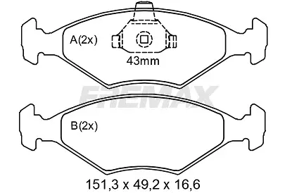 FBP-2054 FREMAX Комплект тормозных колодок, дисковый тормоз (фото 2)