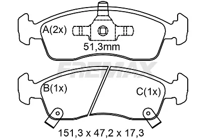 FBP-2110 FREMAX Комплект тормозных колодок, дисковый тормоз (фото 2)