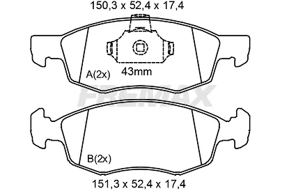 FBP-2141 FREMAX Комплект тормозных колодок, дисковый тормоз (фото 1)