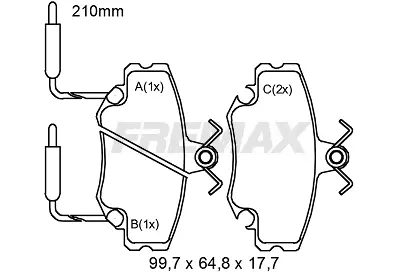 FBP-2167 FREMAX Комплект тормозных колодок, дисковый тормоз (фото 2)