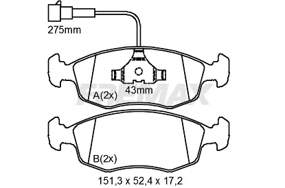 FBP-2258 FREMAX Комплект тормозных колодок, дисковый тормоз (фото 2)