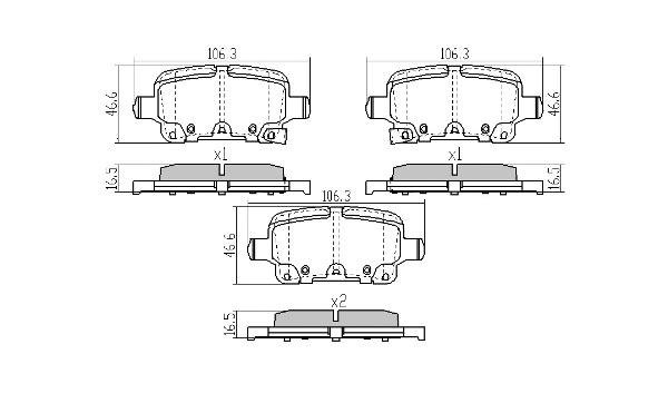 FBP-2608 FREMAX Комплект тормозных колодок, дисковый тормоз (фото 1)