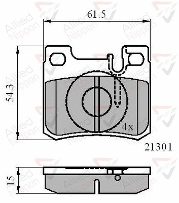 ADB01067 COMLINE Комплект тормозных колодок, дисковый тормоз (фото 1)