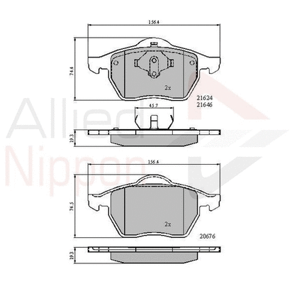 ADB01092 COMLINE Комплект тормозных колодок, дисковый тормоз (фото 1)