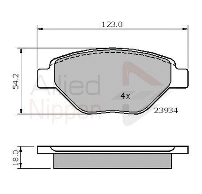 ADB01159 COMLINE Комплект тормозных колодок, дисковый тормоз (фото 1)