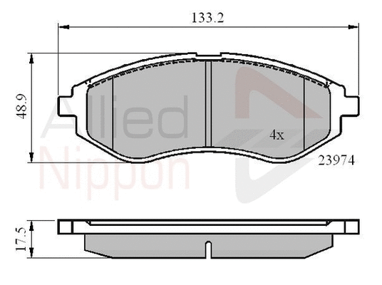 ADB01186 COMLINE Комплект тормозных колодок, дисковый тормоз (фото 1)