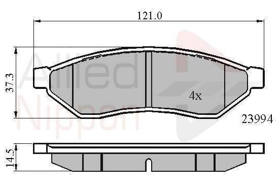ADB01190 COMLINE Комплект тормозных колодок, дисковый тормоз (фото 1)