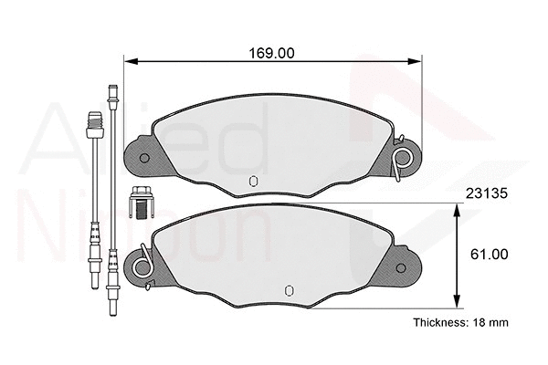 ADB01526 COMLINE Комплект тормозных колодок, дисковый тормоз (фото 1)