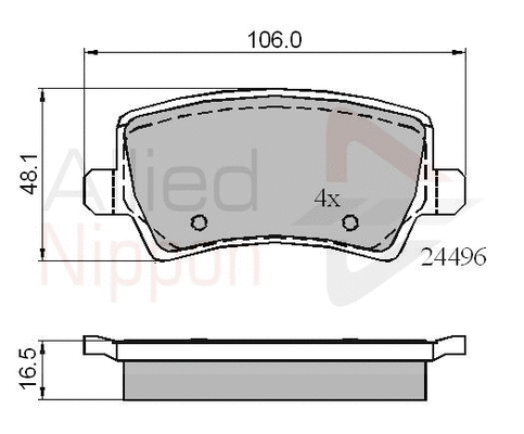 ADB01613 COMLINE Комплект тормозных колодок, дисковый тормоз (фото 1)