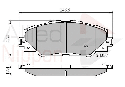 ADB01625 COMLINE Комплект тормозных колодок, дисковый тормоз (фото 1)