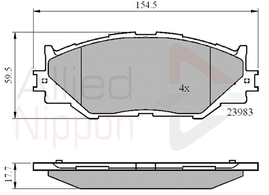 ADB01632 COMLINE Комплект тормозных колодок, дисковый тормоз (фото 1)