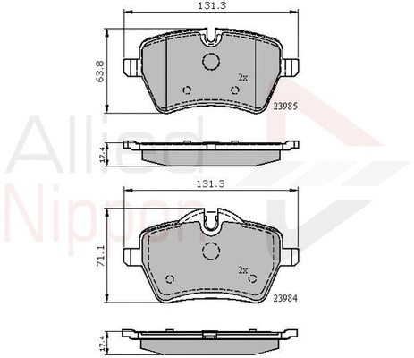ADB01673 COMLINE Комплект тормозных колодок, дисковый тормоз (фото 1)