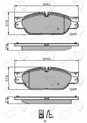ADB01704 COMLINE Комплект тормозных колодок, дисковый тормоз (фото 1)