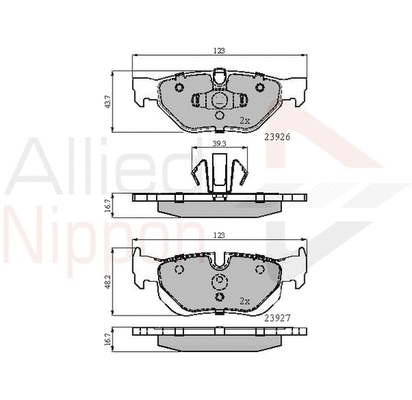 ADB01708 COMLINE Комплект тормозных колодок, дисковый тормоз (фото 1)