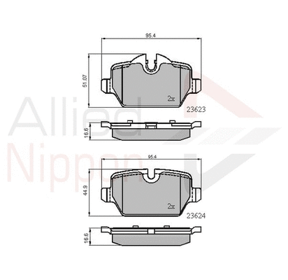 ADB01710 COMLINE Комплект тормозных колодок, дисковый тормоз (фото 1)