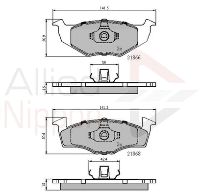 ADB0180 COMLINE Комплект тормозных колодок, дисковый тормоз (фото 1)