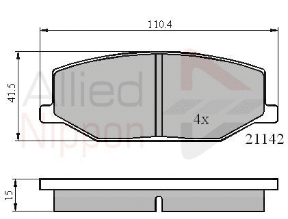 ADB0195 COMLINE Комплект тормозных колодок, дисковый тормоз (фото 1)