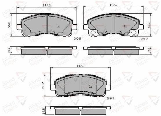 ADB02005 COMLINE Комплект тормозных колодок, дисковый тормоз (фото 1)