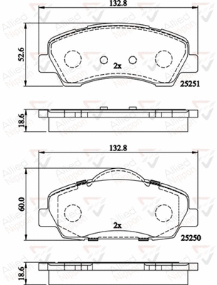 ADB02199 COMLINE Комплект тормозных колодок, дисковый тормоз (фото 1)