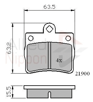 ADB0220 COMLINE Комплект тормозных колодок, дисковый тормоз (фото 1)