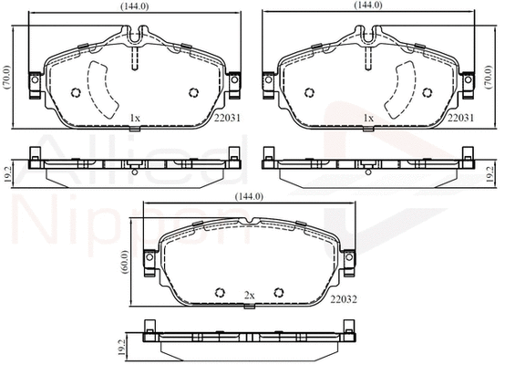 ADB02346 COMLINE Комплект тормозных колодок, дисковый тормоз (фото 1)