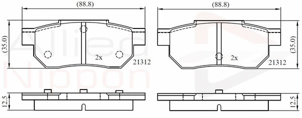 ADB0460 COMLINE Комплект тормозных колодок, дисковый тормоз (фото 1)