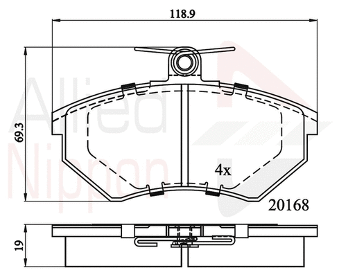 ADB0511 COMLINE Комплект тормозных колодок, дисковый тормоз (фото 1)