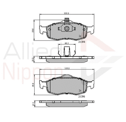 ADB0514 COMLINE Комплект тормозных колодок, дисковый тормоз (фото 1)