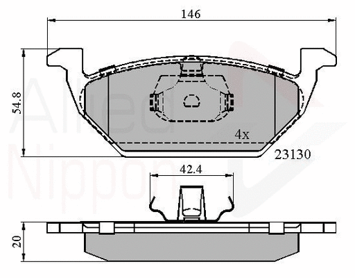 ADB0737 COMLINE Комплект тормозных колодок, дисковый тормоз (фото 1)