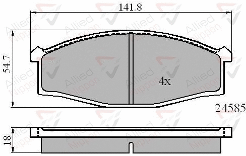 ADB0758 COMLINE Комплект тормозных колодок, дисковый тормоз (фото 1)