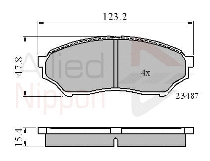 ADB0826 COMLINE Комплект тормозных колодок, дисковый тормоз (фото 1)