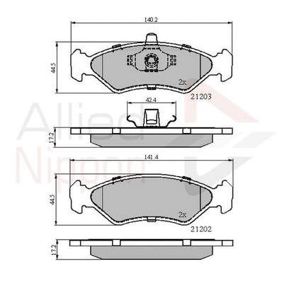 ADB0876 COMLINE Комплект тормозных колодок, дисковый тормоз (фото 1)