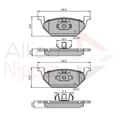 ADB0889 COMLINE Комплект тормозных колодок, дисковый тормоз (фото 1)