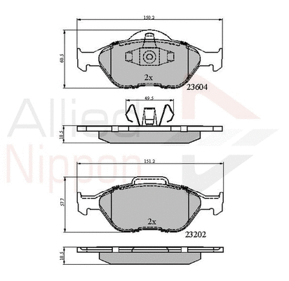 ADB0891 COMLINE Комплект тормозных колодок, дисковый тормоз (фото 1)