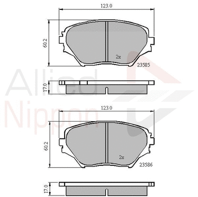 ADB0944 COMLINE Комплект тормозных колодок, дисковый тормоз (фото 1)