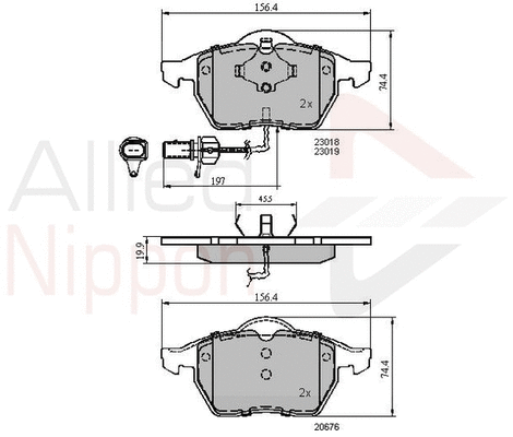 ADB11025 COMLINE Комплект тормозных колодок, дисковый тормоз (фото 1)